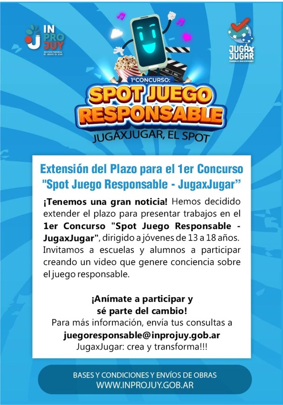 Inprojuy Se Extiende La Convocatoria Al Concurso De Spots Sobre Juego