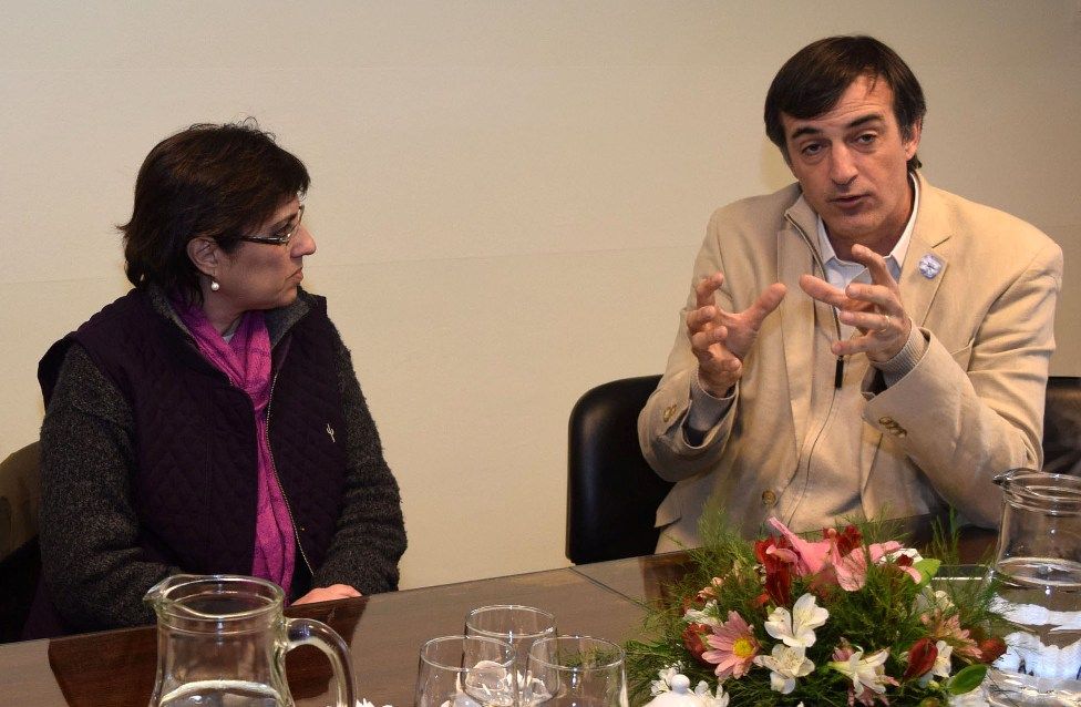Calsina junto al ministro de Educación y Deportes de la Nación, Esteban Bullrich