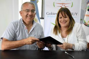 Ministra Ada Galfré junto al Intendente de san Pedro Julio Bravo