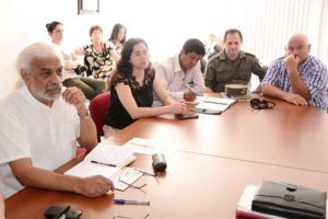 El Director Provincial de Patrimonio, Juan Carlos Rodriguez, junto a miembros del comité durante el último encuentro