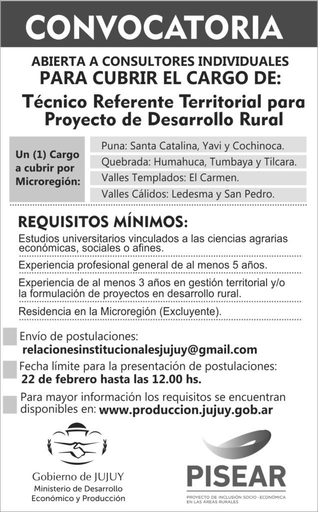 Convocan a cubrir cargo