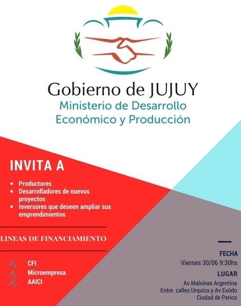 Oportunidades de financiamiento se expondrán en Perico.