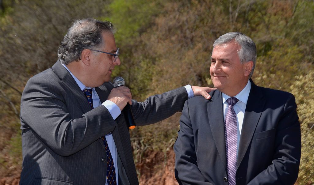 El Gobernador Gerardo Morales y el titular de la UCAR Alejandro Gennari en Arroyo Colorado.