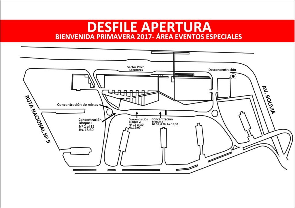 Detalle de la organización del Desfile Bienvenida Primavera.