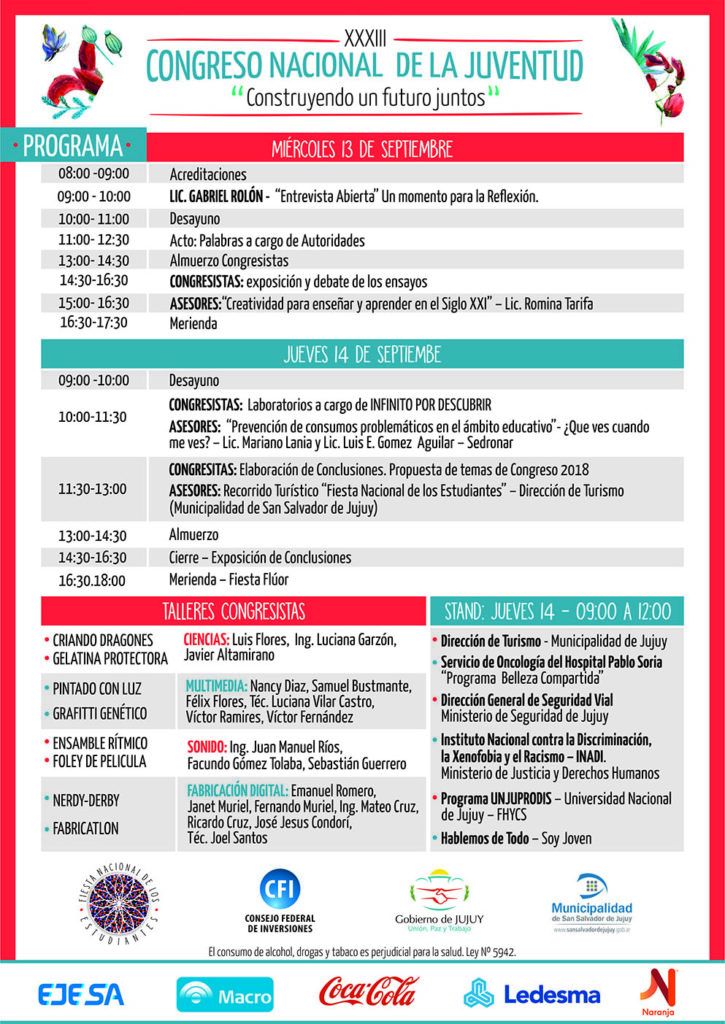 Programa oficial del Congreso de la Juventud.