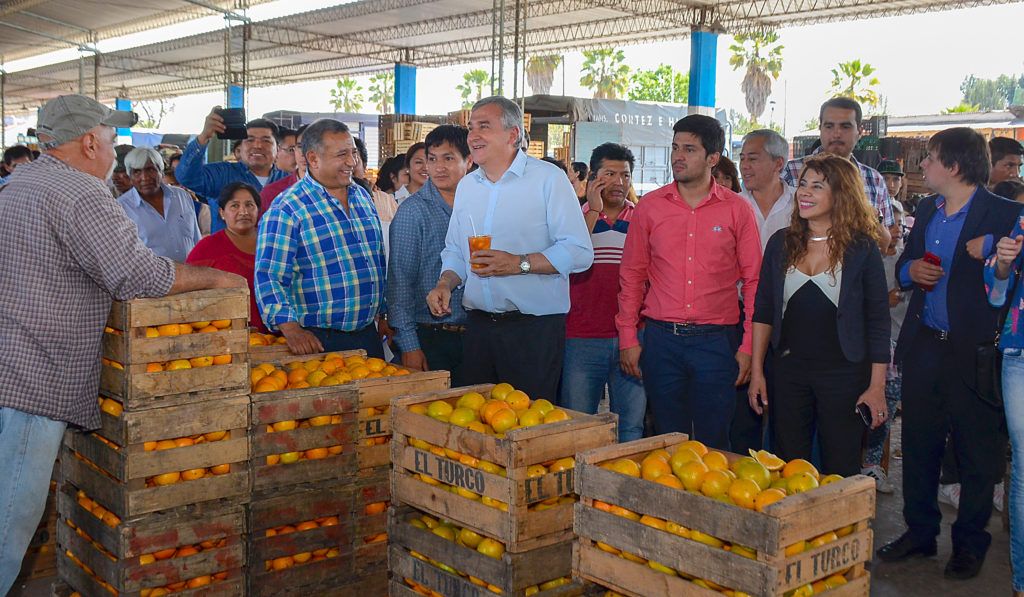 El Gobernador Gerardo Morales recorriendo la feria mayorista de Perico