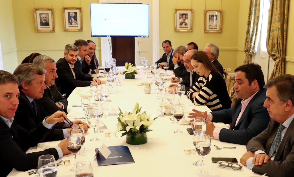 Gerardo Morales, en el almuerzo que el presidente Macri ofreció a gobernadores, funcionarios y legisladores de Cambiemos en la Casa Rosada.