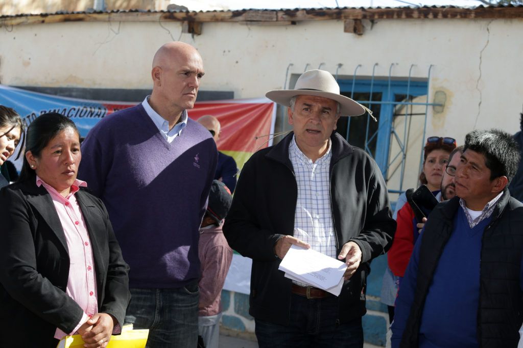 Gobernador Morales en la localidad de Cusi Cusi 