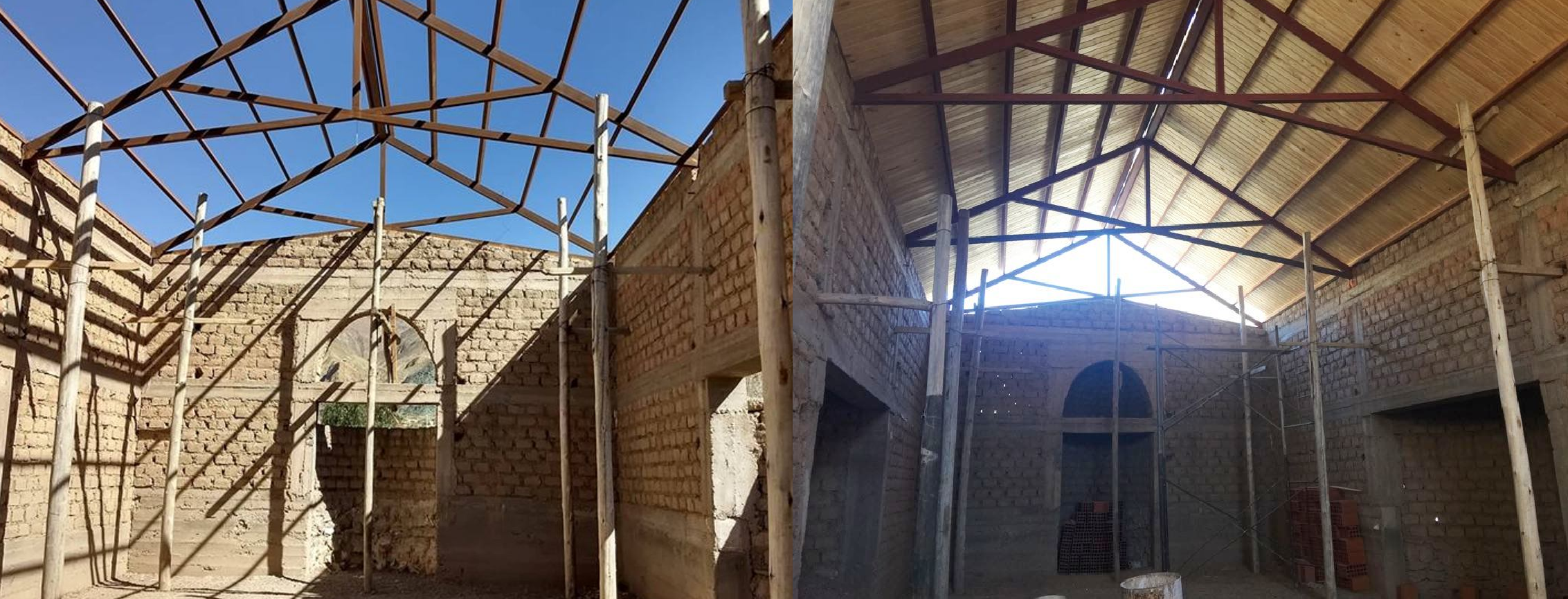 El proceso para completar la obra implicó la construcción del techo y el rediseño de planificaciones de los pobladores, que habían detenido la obra por falta de dirección técnica y de materiales.
