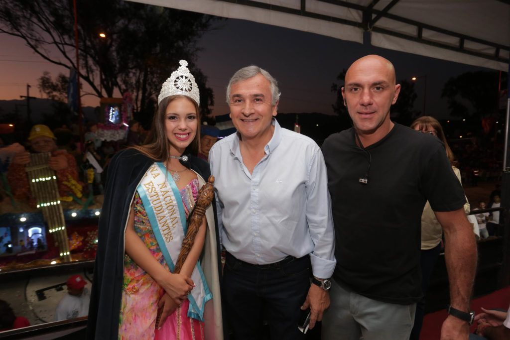Gobernador Morales, Pte. del EAP, Martín Meyer, y Reina Nacional, Victoria Telecher.