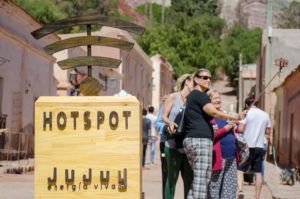 Wi Fi gratuito para lugares y fundamentalmente para que el turista este conectado y comparta la experiencia de "Jujuy energía viva"