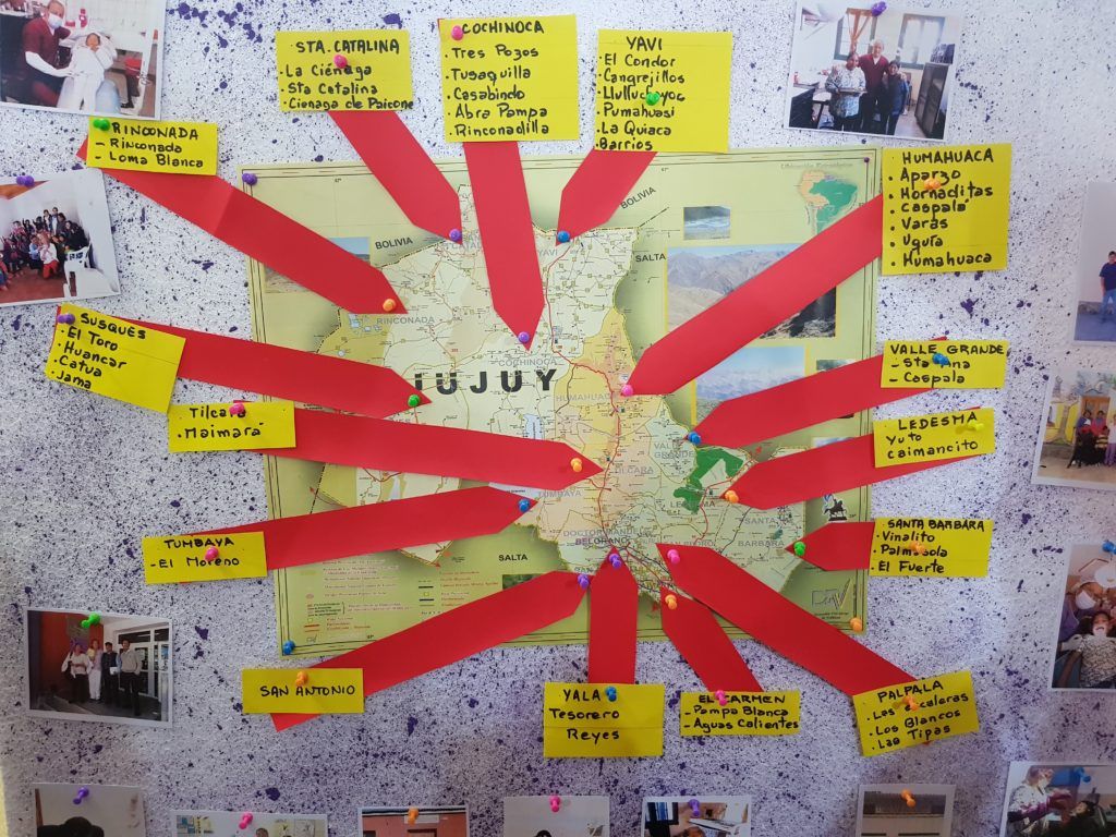 Lugares recorridos por los odontólogos itinerantes.