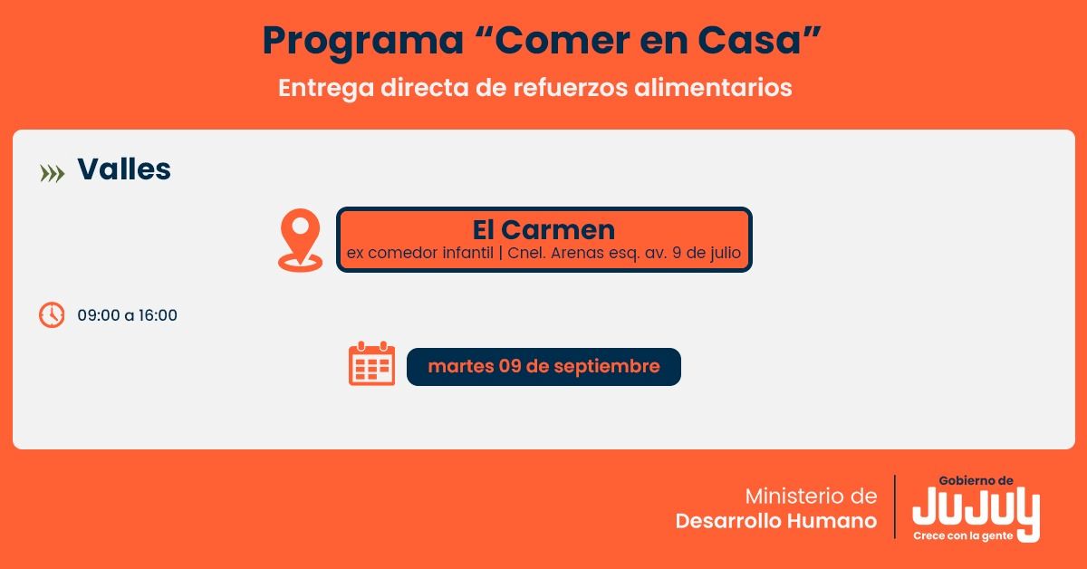 Comer en Casa: familias de San Antonio y El Carmen recibirán unidades alimentarias Comer en Casa: familias de San Antonio y El Carmen recibirán unidades alimentarias