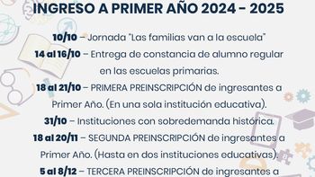 con la jornada las familias van a la escuela comenzara, el jueves proximo, el cronograma a ingreso a primer ano de secundaria