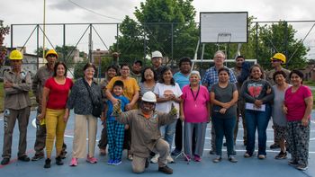obras de revitalizacion del polideportivo de bºsanta rita, en la capital