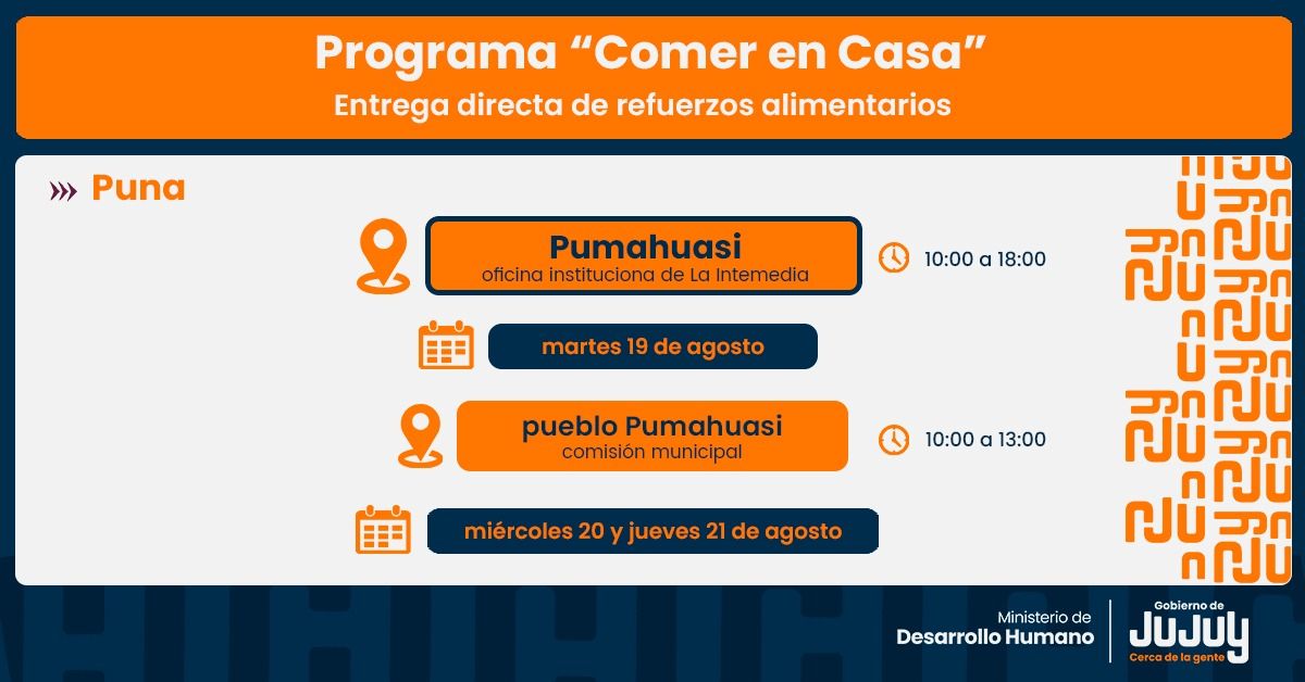 Unidades alimentarias se entregarán en la Puna Unidades alimentarias se entregarán en la Puna