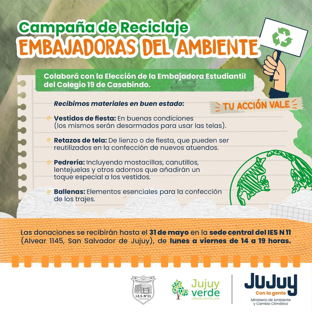 Embajadoras del Ambiente, una campaña de reciclaje para participar de la FNE