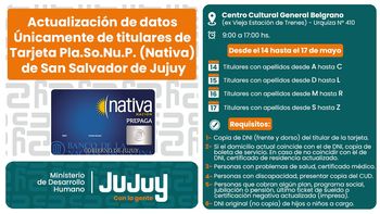 Tarjeta PLASONUP (NATIVA): hay que actualizar la documentación para seguir con el beneficio