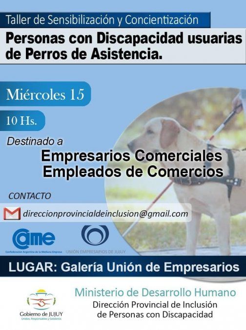 Taller de concientización Personas con discapacidad usuarias de perros de asistencia
