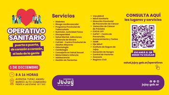 Reprogramado: Operativo Sanitario será el viernes 1 de diciembre en Alto Comedero
