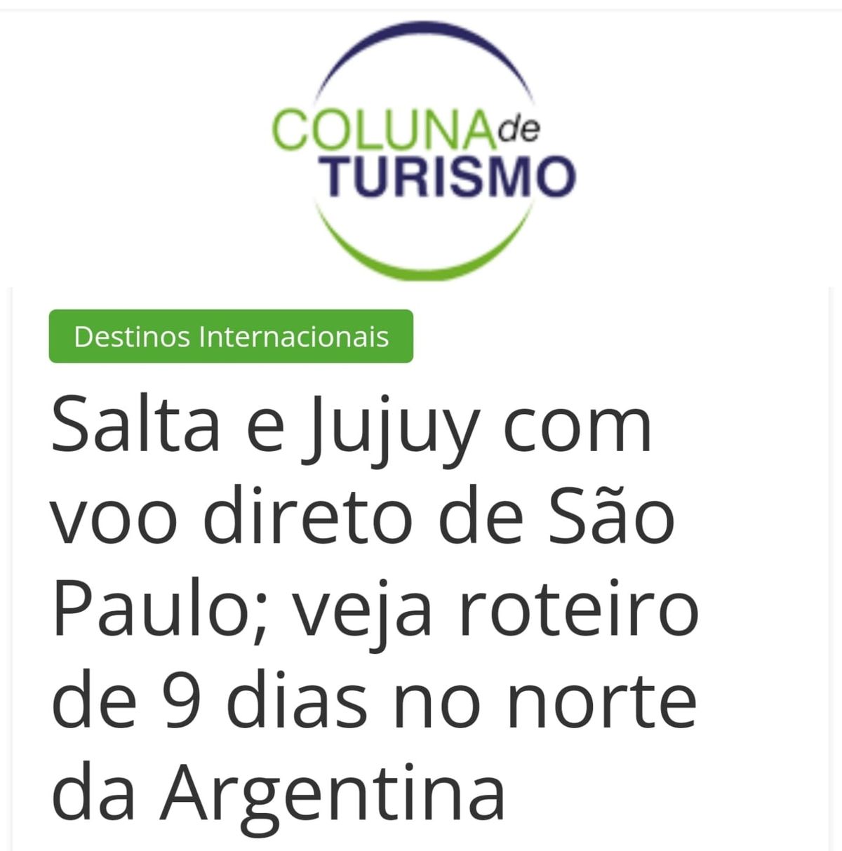 Importante repercusión de la promoción turística de Jujuy en medios de Brasil