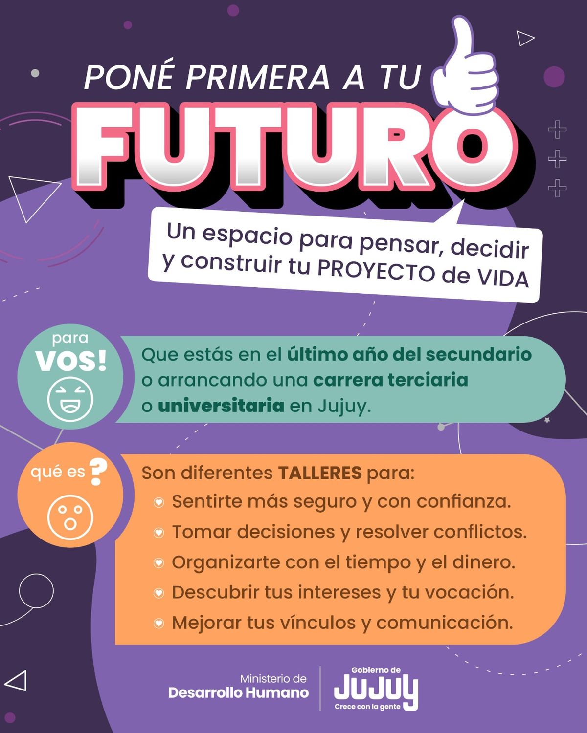 Poné Primera a tu Futuro: un espacio para pensar, decidir y construir tu proyecto de vida