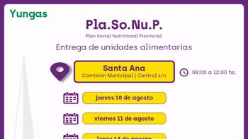 se entregaran unidades alimentarias en localidades de las yungas y puna