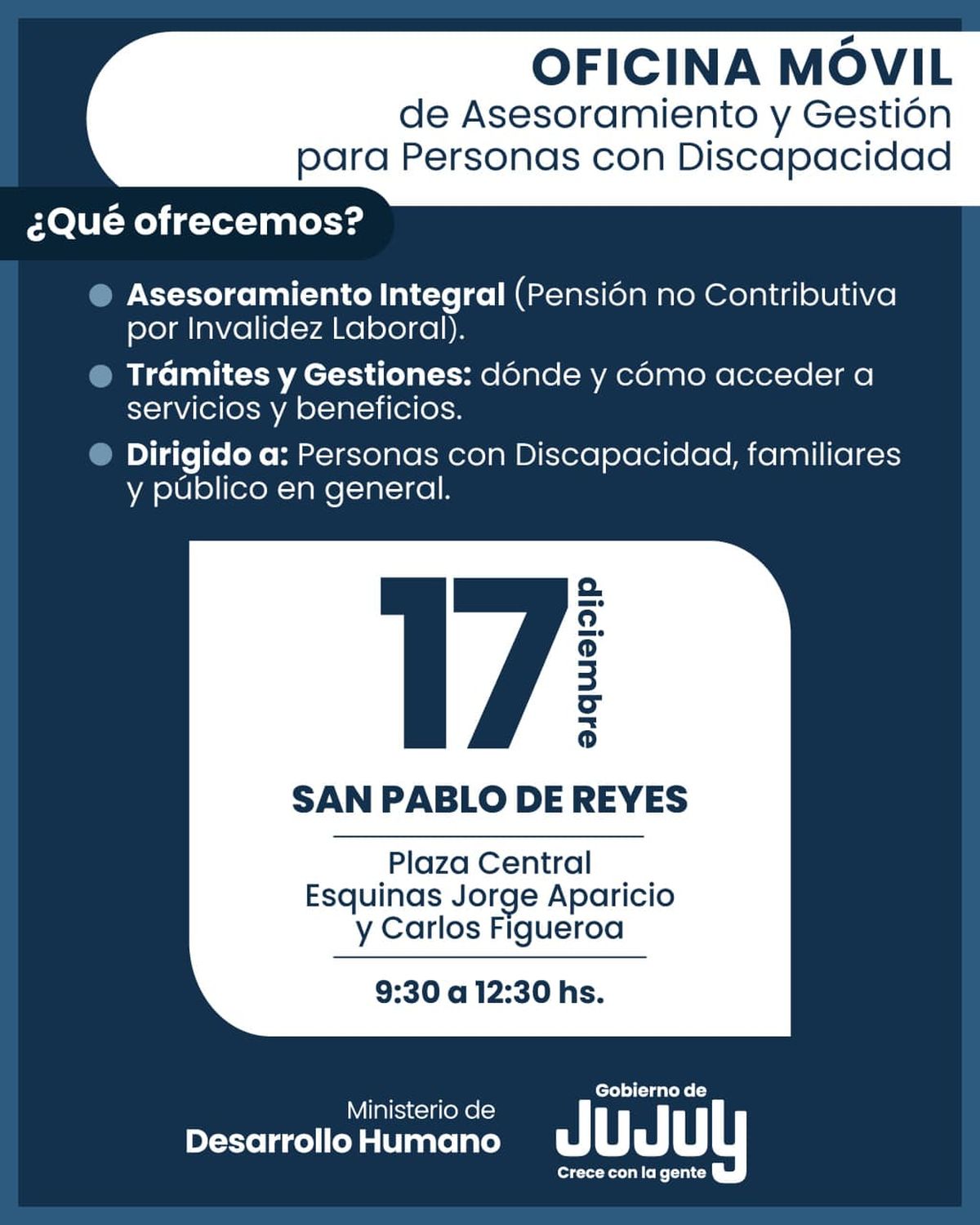 Discapacidad: Oficina Móvil de Asesoramiento y Gestión llegará a Monterrico y San Pablo de Reyes
