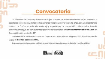 jujuy convoca a escritores para definir su participacion en la feria internacional del libro