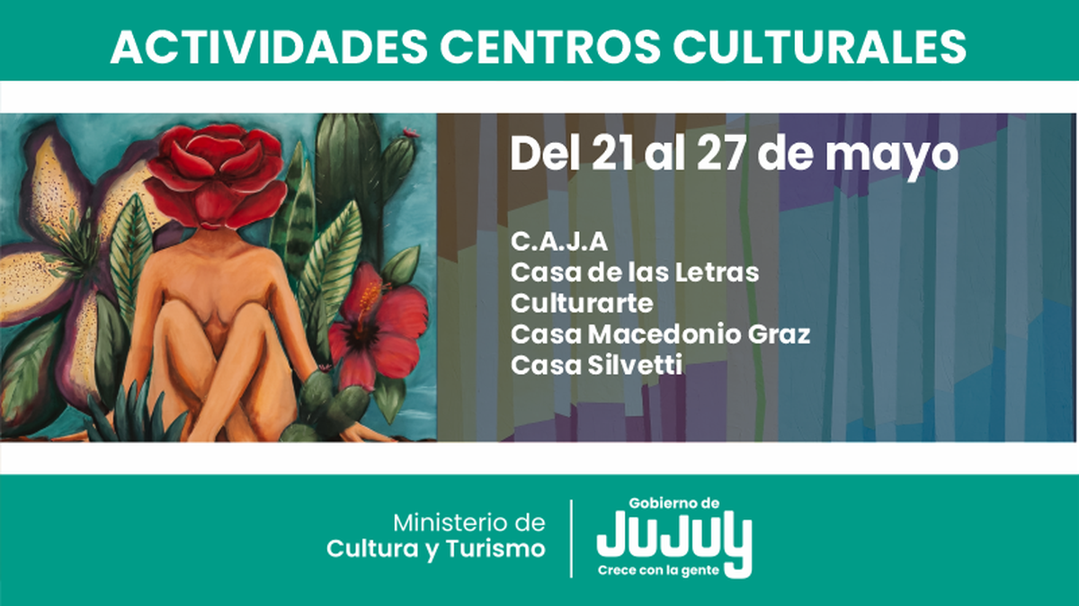 Agenda cultural en centros culturales de Jujuy del 22 al 27 de mayo