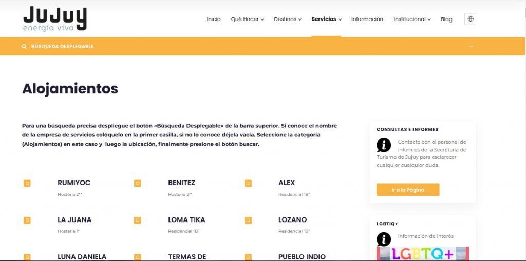 Página Ministerio de Cultura y Turismo de Jujuy.