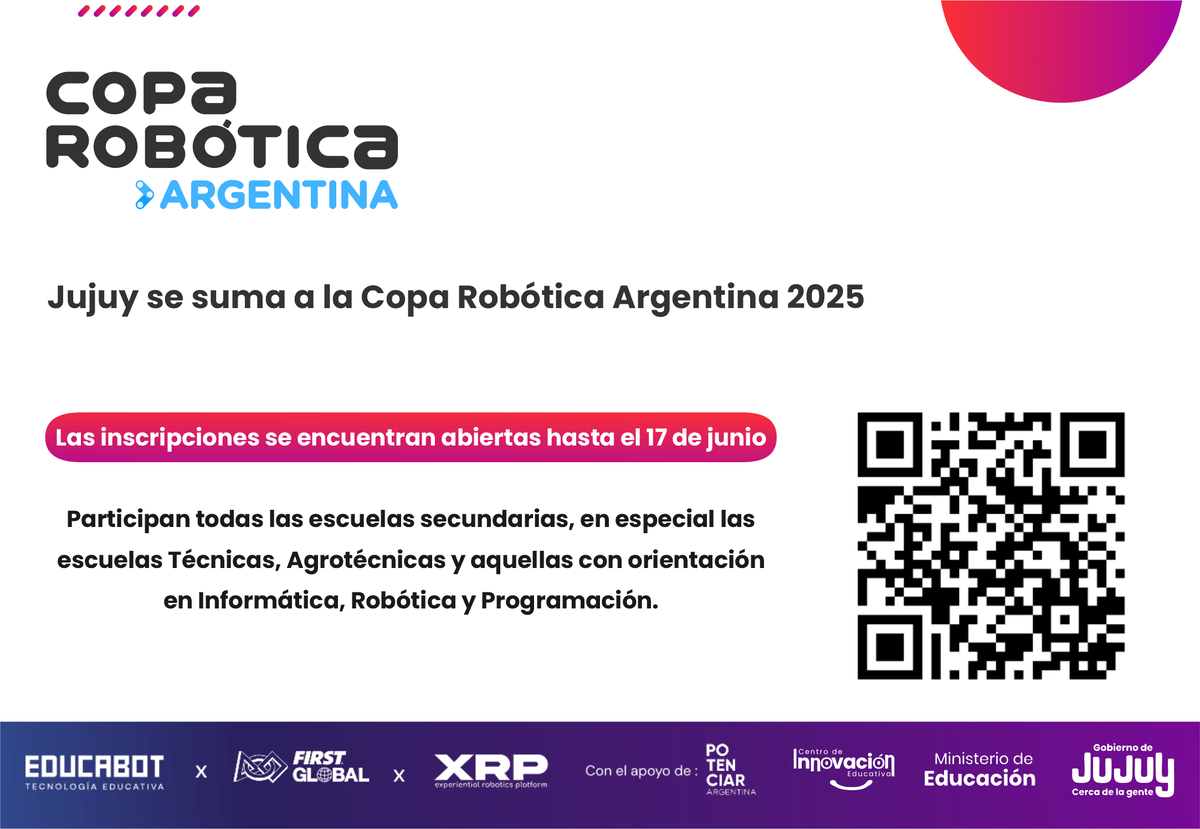 Jujuy se suma a la Copa Robótica Argentina 2025 para escuelas secundarias