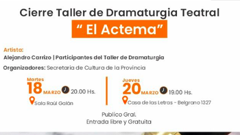 el taller de dramaturgia del teatro mitre cierra con una presentacion abierta al publico