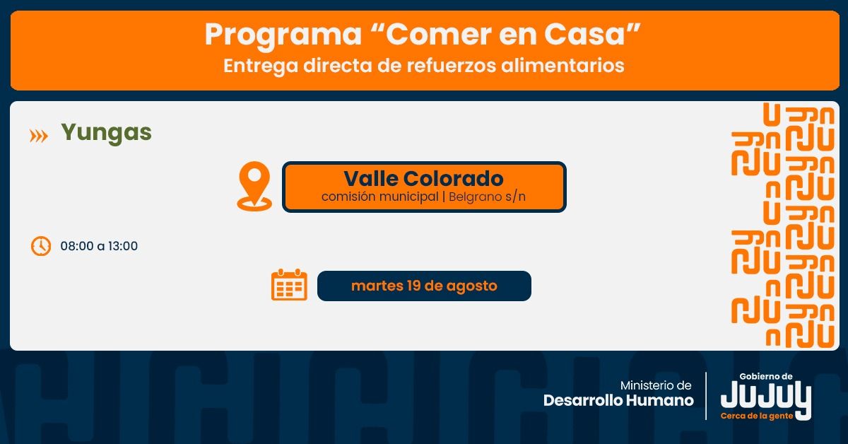 Familias de tres localidades recibirán unidades alimentarias