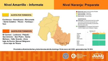Defensa Civil - Alerta meteorológica en Jujuy