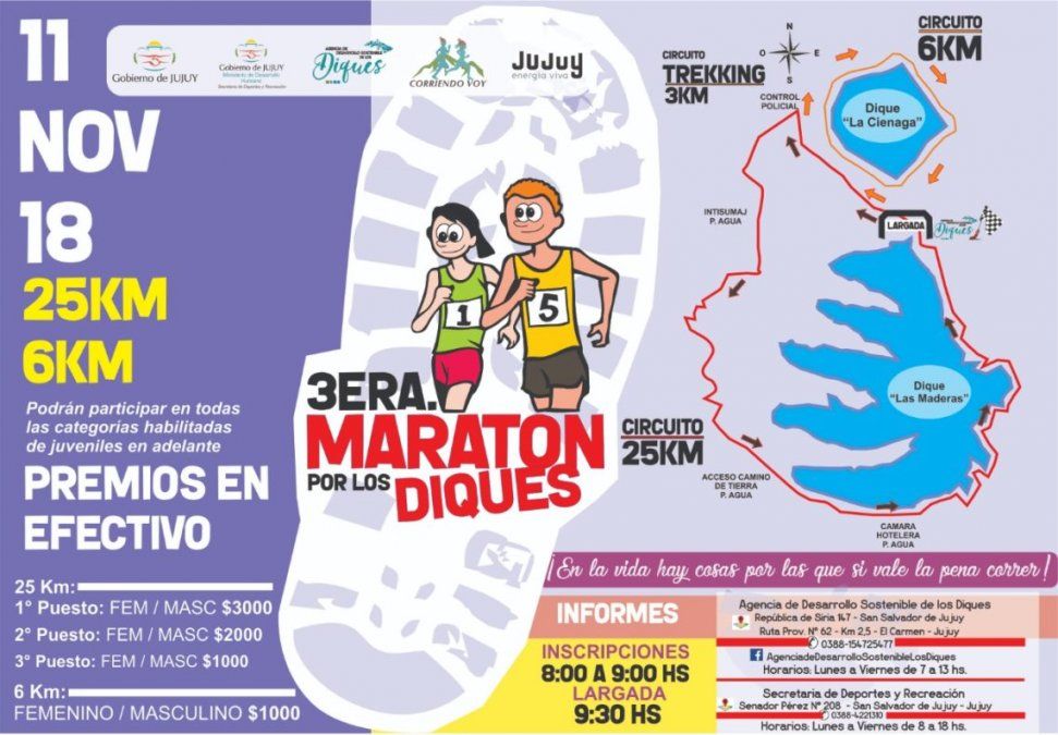 El 11 de noviembre se corre la 3° Maratón por los diques