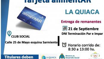entrega de tarjetas alimentar en la quiaca
