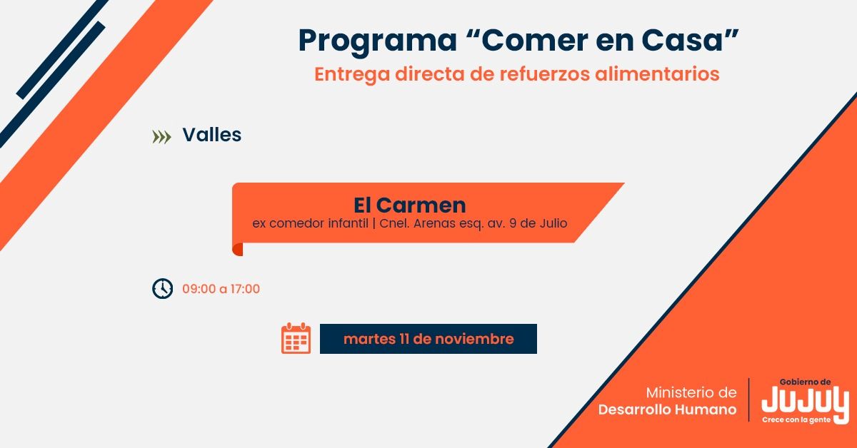 El programa Comer en Casa estará en seis localidades de Valles