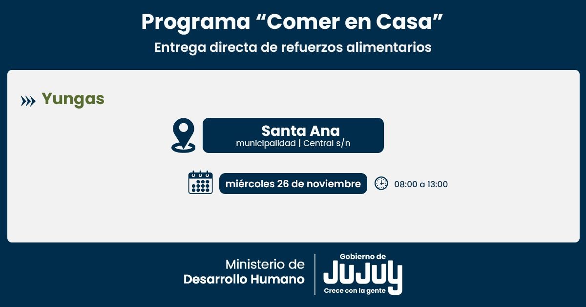 Comer en Casa: continúa la entrega de refuerzos alimentarios en Yungas