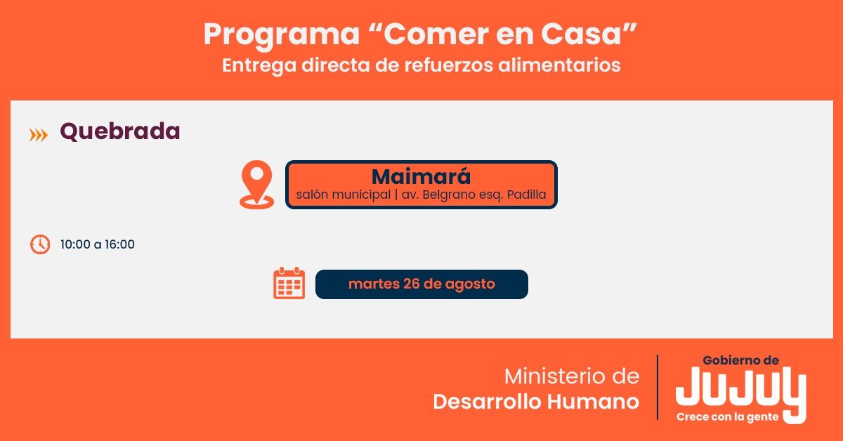 Se cumplirá la entrega de Unidades Alimentarias en localidades de Puna y Quebrada