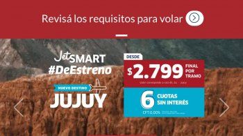 jetsmart confirmo para octubre sus vuelos desde jujuy