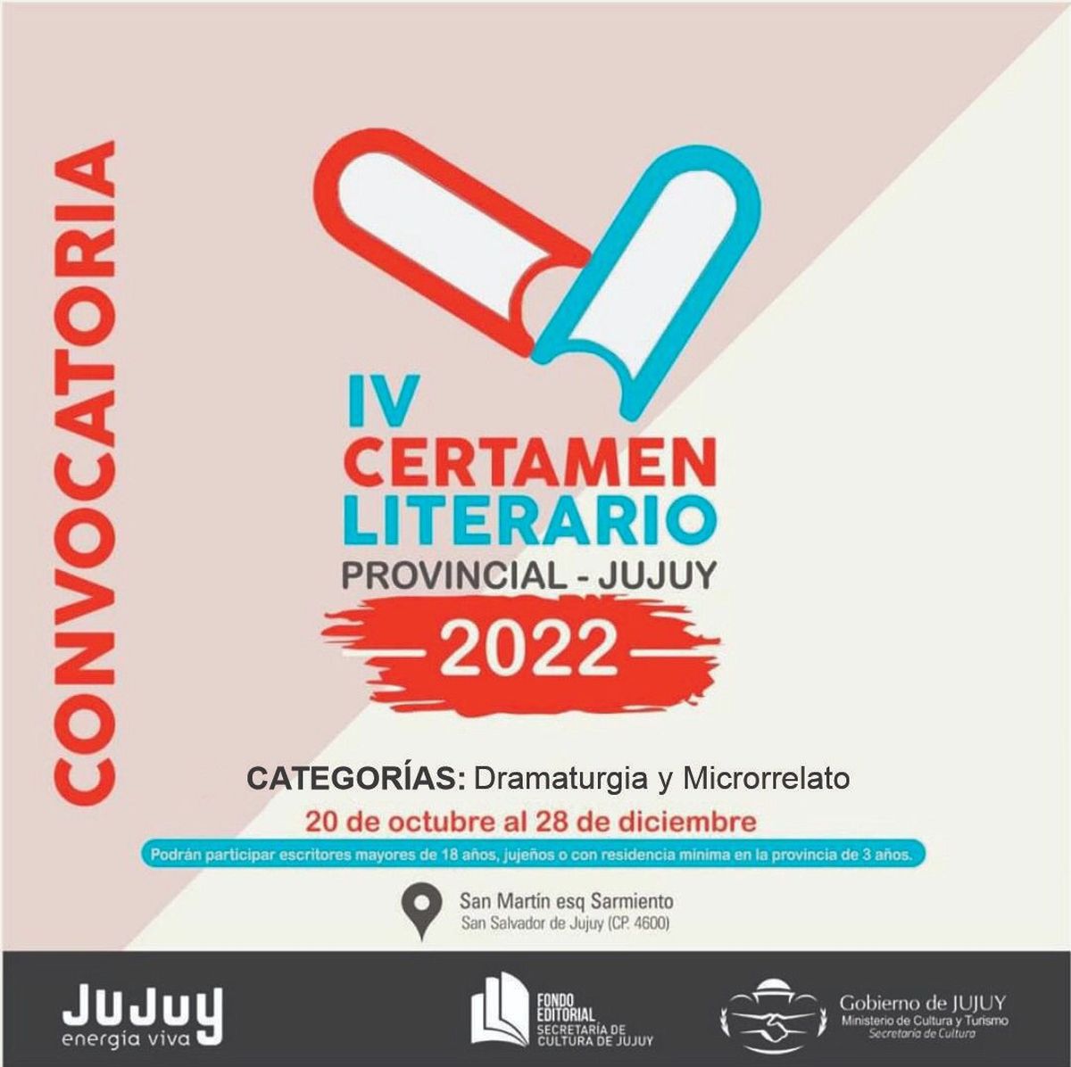 Modificaciones en las categorías y premios del Certamen Literario 2022