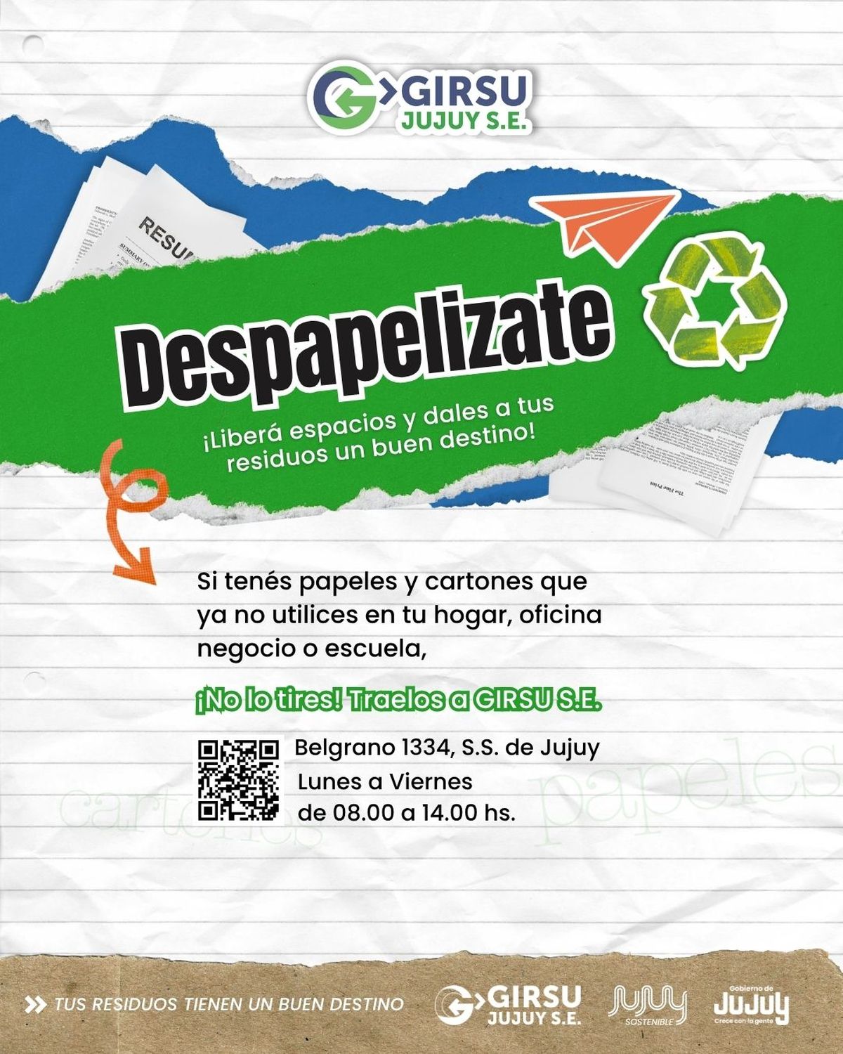 Afiche de la propuesta de GIRSU Jujuy S.E.