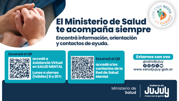 La Red de Salud Mental acompaña, escucha y brinda atención las 24 horas en todo Jujuy