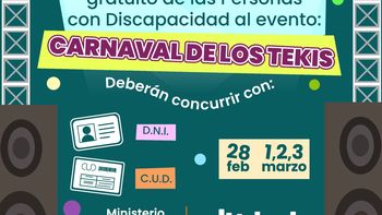 acceso gratuito para personas con discapacidad al carnaval de los tekis