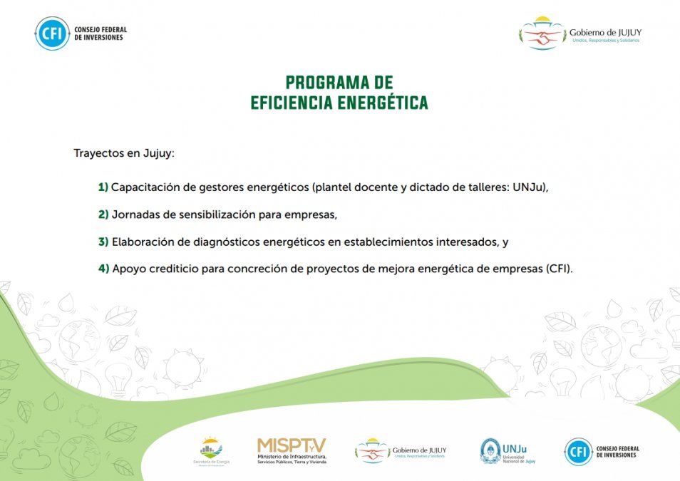 Trayecto del Programa de Eficiencia Energética en la provincia de Jujuy.