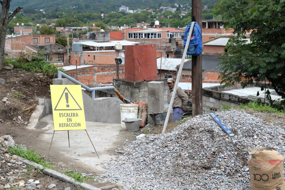 Avance de la obra en las escaleras