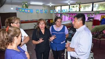 ultiman detalles para la obra pluvial en la escuela n°203 de san pedro