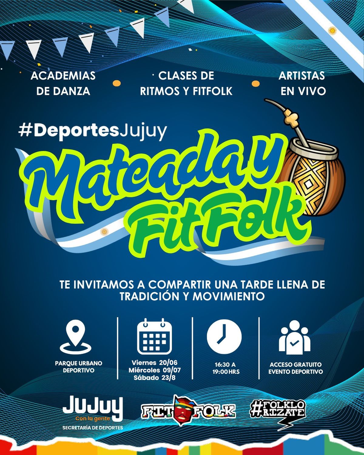 Jornada de Mateada y Fit Folk en el Parque Urbano Deportivo de Alto Comedero