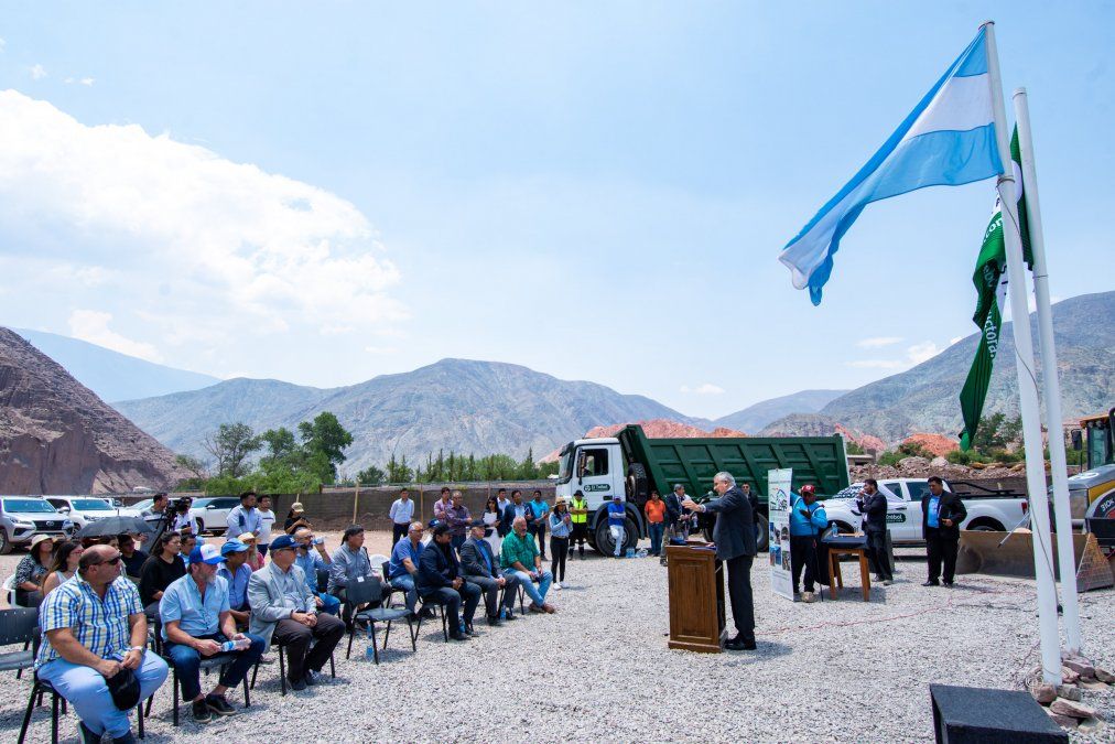 Morales puso en marcha obras de seguridad hídrica en Purmamarca